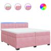 vidaXL Box spring postel s matrac&iacute; růžov&aacute; 200x200 cm samet