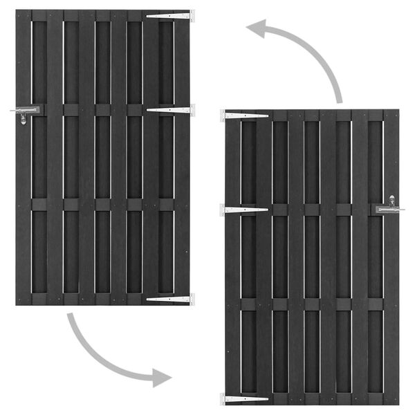 vidaXL Zahradní branka WPC 100 x 180 cm šedá