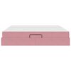 vidaXL Postel s &uacute;ložn&yacute;m prostorem a matrac&iacute; Růžov&aacute; 200 x 200 cm samet
