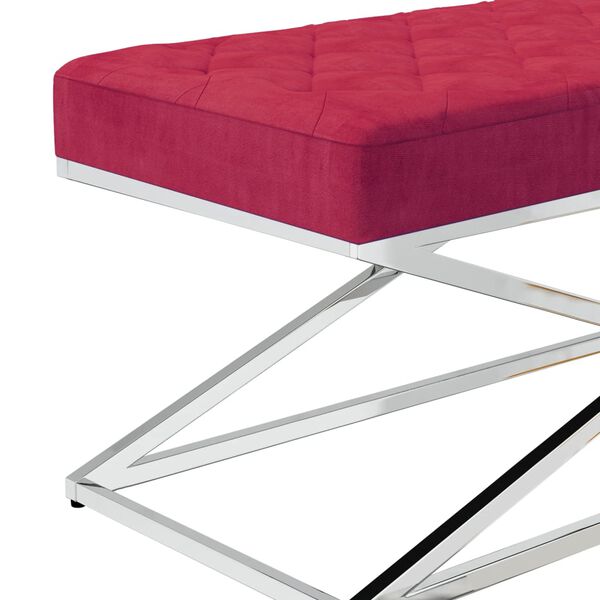 vidaXL Lavice v&iacute;nov&aacute; samet a nerezov&aacute; ocel