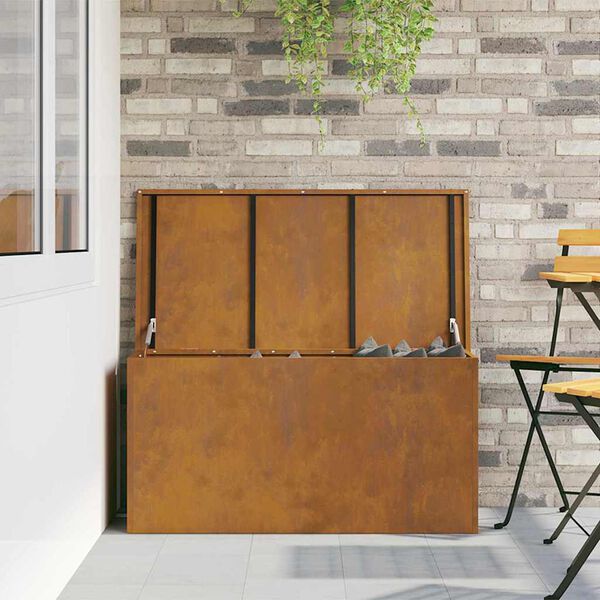 vidaXL Venkovn&iacute; &uacute;ložn&aacute; krabice Rezav&aacute; 100 x 50,5 x 50 cm Ocel