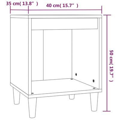 vidaXL Noční stolek bílý s vysokým leskem 40x35x50 cm kompozitní dřevo