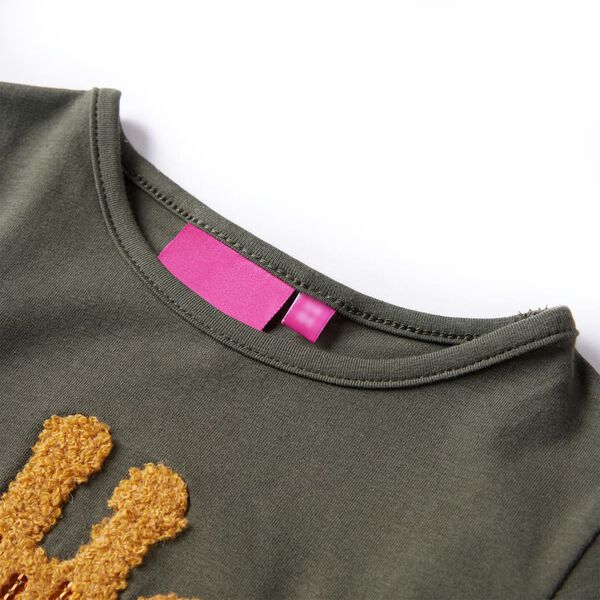 Dětsk&eacute; tričko s dlouh&yacute;m ruk&aacute;vem khaki 92