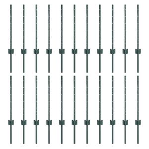 vidaXL Plotov&yacute; sloupek. 22 pcs Zelen&aacute; 100 cm Ocel