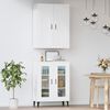 vidaXL Skř&iacute;ň highboard b&iacute;l&aacute; 69,5 x 34 x 180 cm kompozitn&iacute; dřevo