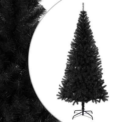 vidaXL Umělý vánoční stromek se stojanem černý 240 cm PVC