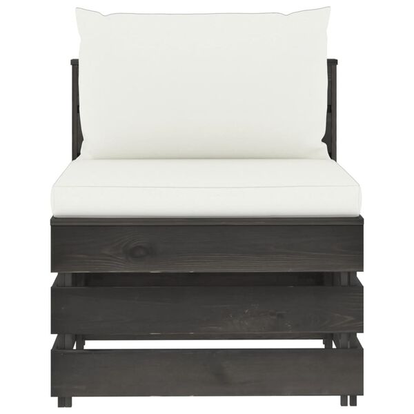 vidaXL Dílčí středová pohovka s poduškami šedě impregnované dřevo