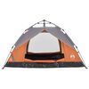 vidaXL Kempingový stan kupole pro 2 šedý a oranžový rychloupínací