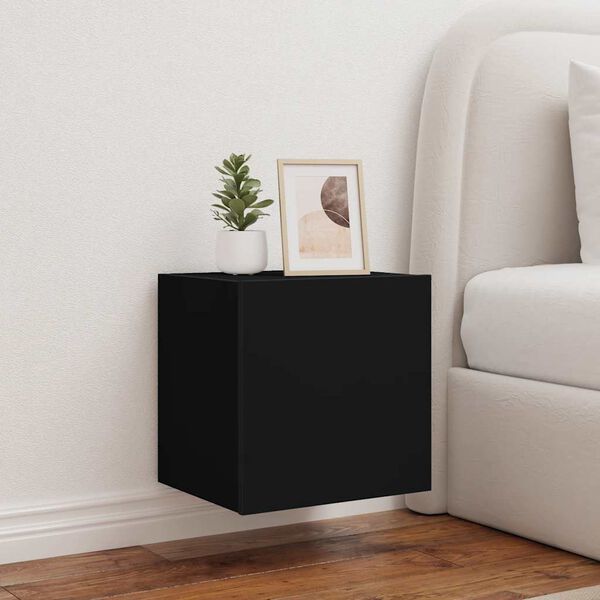 vidaXL N&aacute;stěnn&aacute; TV skř&iacute;ňka s LED osvětlen&iacute;m čern&aacute; 40,5 x 35 x 40 cm