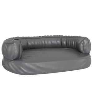vidaXL Ergonomick&yacute; molitanov&yacute; pel&iacute;&scaron;ek pro psy &scaron;ed&yacute; 60x42 cm uměl&aacute; kůže