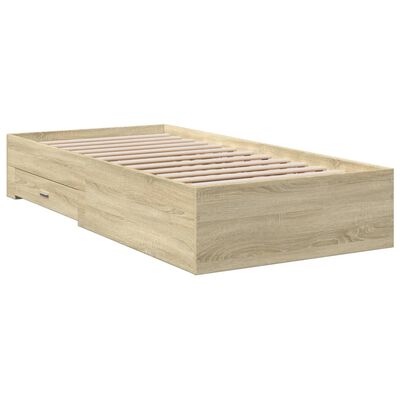 vidaXL Rám postele se zásuvkami dub sonoma 90x190 cm kompozitní dřevo