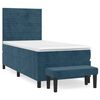 vidaXL Box spring postel s matrac&iacute; tmavě modr&aacute; 100x200 cm samet