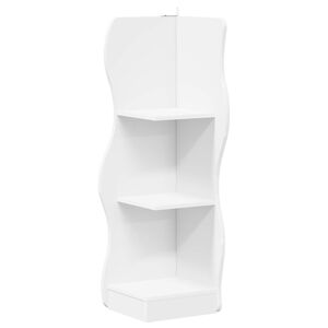 vidaXL Rohov&aacute; police s polic&iacute; B&iacute;l&aacute; 34 x 33 x 102 cm Kompozitn&iacute; dřevo