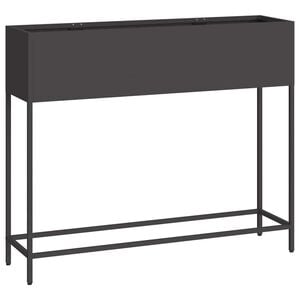 vidaXL Vyv&yacute;&scaron;en&yacute; zahradn&iacute; květin&aacute;č Čern&aacute; 100 x 26 x 82 cm Ocel