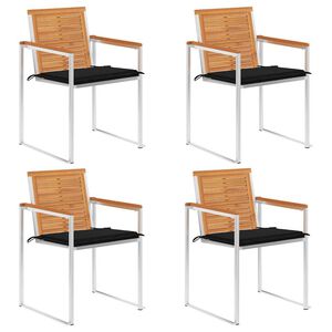 vidaXL Zahradn&iacute; židle 4 ks s podu&scaron;kami masivn&iacute; ak&aacute;ciov&eacute; dřevo