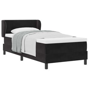 vidaXL Postel s boxspringem s čelo Čern&aacute; 90 x 200 cm samet