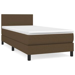 vidaXL Box spring postel s matrac&iacute; tmavě hněd&aacute; 80x200 cm textil
