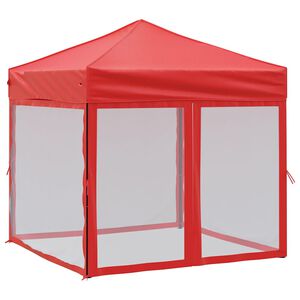 vidaXL Skl&aacute;dac&iacute; party stan s bočn&iacute;mi stěnami červen&yacute; 2 x 2 m