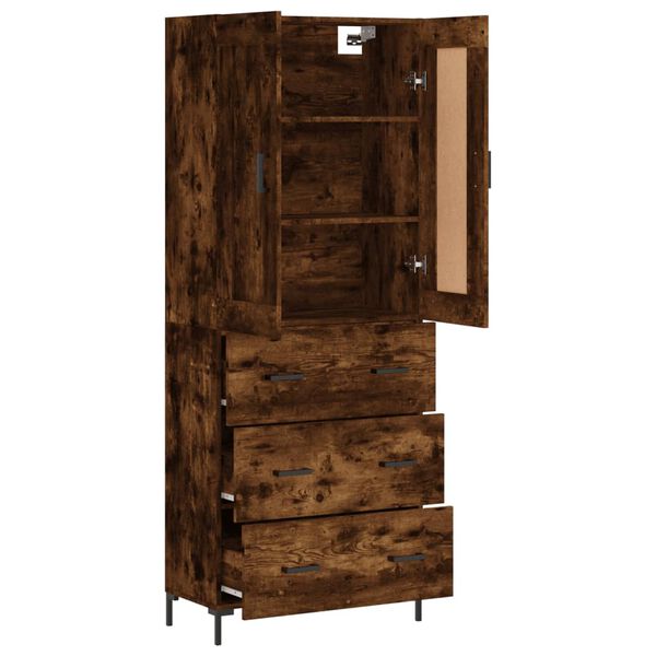 vidaXL Skř&iacute;ň highboard kouřov&yacute; dub 69,5 x 34 x 180 cm kompozitn&iacute; dřevo