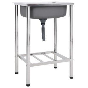 vidaXL Kempingov&yacute; dřez jednoduch&yacute; nerezov&aacute; ocel