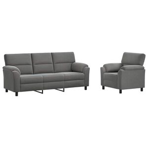 vidaXL Set pohovek 2 pcs Tmavě &scaron;ed&aacute; Samet
