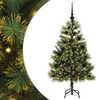 vidaXL Uměl&yacute; sklopn&yacute; v&aacute;nočn&iacute; stromeček s kužely Zelen&aacute; 120 cm