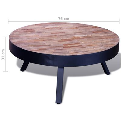 vidaXL Konferenční stolek kulatý recyklované teakové dřevo