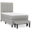 vidaXL Box spring postel s matrac&iacute; světle &scaron;ed&aacute; 90x200 cm textil