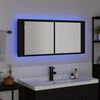 vidaXL LED zrcadlov&aacute; skř&iacute;ň Čern&yacute; dub 100 x 12 x 45 cm kompozitn&iacute; dřevo