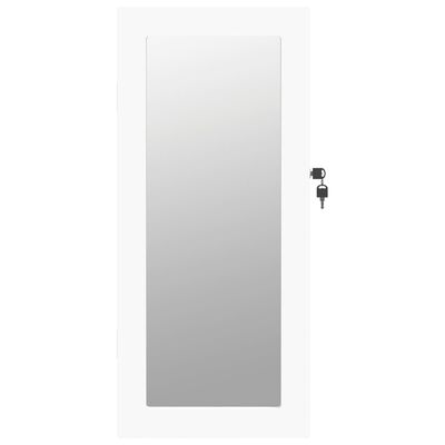 vidaXL Zrcadlová šperkovnice nástěnná bílá 30 x 8,5 x 67 cm