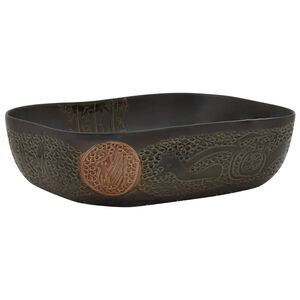 vidaXL Umyvadlo na desku čern&eacute; obd&eacute;ln&iacute;k 48 x 37,5 x 13,5 cm keramika