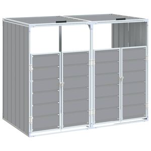 vidaXL Box na 2 popelnice &scaron;ed&yacute; 144 x 81 x 113 cm ocel