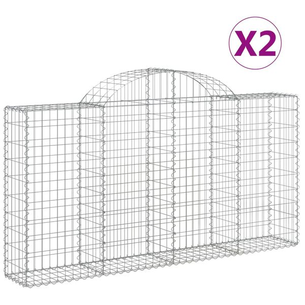 vidaXL Klenut&eacute; gabionov&eacute; ko&scaron;e 2 ks 200x30x100/120cm pozinkovan&eacute; železo