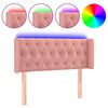 vidaXL Čelo postele s LED růžov&eacute; 93 x 16 x 78/88 cm samet