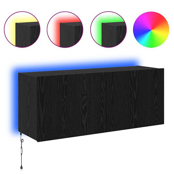 vidaXL TV wall cabinet Čern&yacute; dub 100 x 35 x 41 cm kompozitn&iacute; dřevo