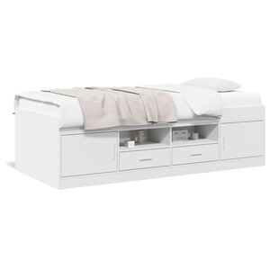 vidaXL V&aacute;lenda se z&aacute;suvkami bez matrace b&iacute;l&aacute; 100 x 200 cm