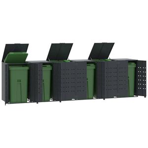vidaXL Box na 6 popelnic popelnic 414 x 79 x 117 cm ocel