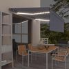 vidaXL Ručně zatahovac&iacute; mark&yacute;za s roletou a LED 4,5 x 3 m modrob&iacute;l&aacute;