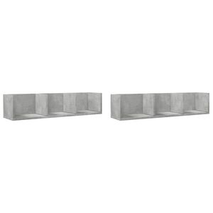 vidaXL N&aacute;stěnn&eacute; skř&iacute;ňky 2 ks betonově &scaron;ed&eacute; 75 x 18 x 16,5 cm kompozit