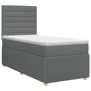 vidaXL Postel boxspring s matrac&iacute; s čelo Tmavě &scaron;ed&aacute; 80 x 200 cm Textil