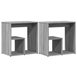 vidaXL Odkl&aacute;dac&iacute; stolky 2 ks &scaron;ed&eacute; sonoma 50x30x50 cm kompozitn&iacute; dřevo