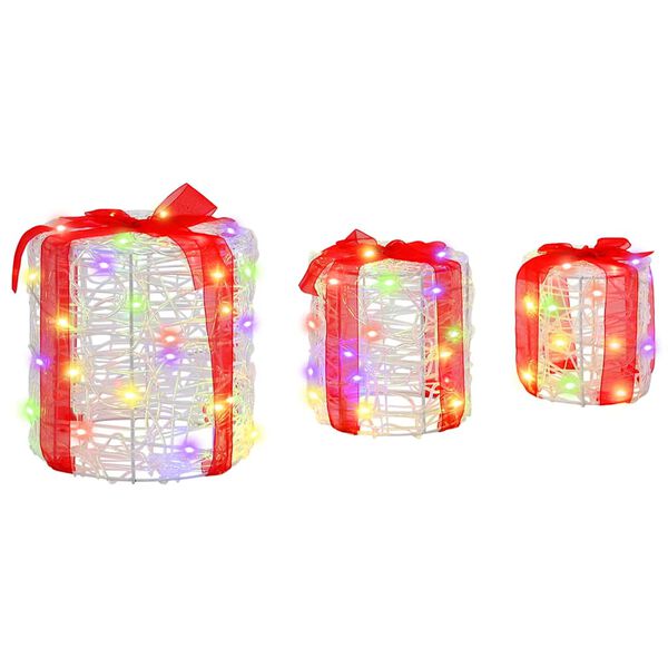 vidaXL Dekorace D&aacute;rkov&eacute; Krabičky 3 pcs pestr&aacute; 20 x 20 x 21 cm Akryl