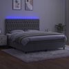vidaXL Box spring postel s matrac&iacute; a LED světle &scaron;ed&aacute; 160x200 cm samet