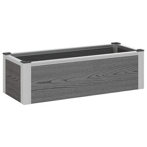 vidaXL Zahradn&iacute; vyv&yacute;&scaron;en&yacute; z&aacute;hon &Scaron;ed&aacute; 75 x 30 x 22 cm WPC a hlin&iacute;k