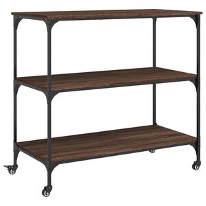 vidaXL Kuchyňsk&yacute; voz&iacute;k hněd&yacute; dub 102 x 50 x 95 cm kompozitn&iacute; dřevo