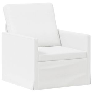 vidaXL Jednolůžkov&aacute; pohovka B&iacute;l&aacute; 70 x 81 x 82 cm Textil