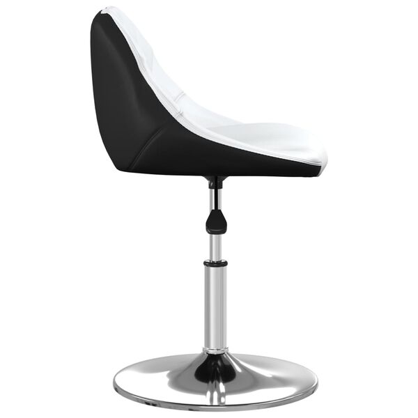 vidaXL Barov&aacute; židle b&iacute;ločern&aacute; uměl&aacute; kůže