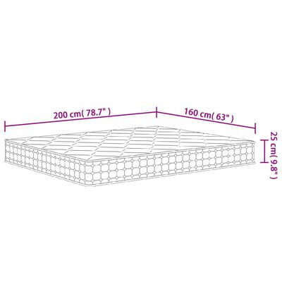 vidaXL Taštičková pružinová matrace středně tvrdá 160 x 200 cm
