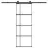 vidaXL Posuvné dveře s kováním 76x205 cm ESG sklo a hliník