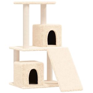 vidaXL &Scaron;krabadlo pro kočky se sisalov&yacute;mi sloupky kr&eacute;mov&eacute; 82 cm